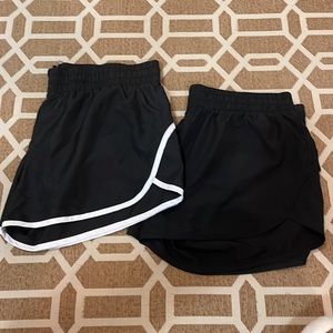 Black athletic shorts with liner set of 2
